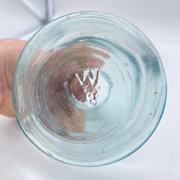 Vintage Lot of 3 Mellin's Food Jar Variety Glass Aqua Blue Clear 1 UV Reactive - Picture 14 of 16